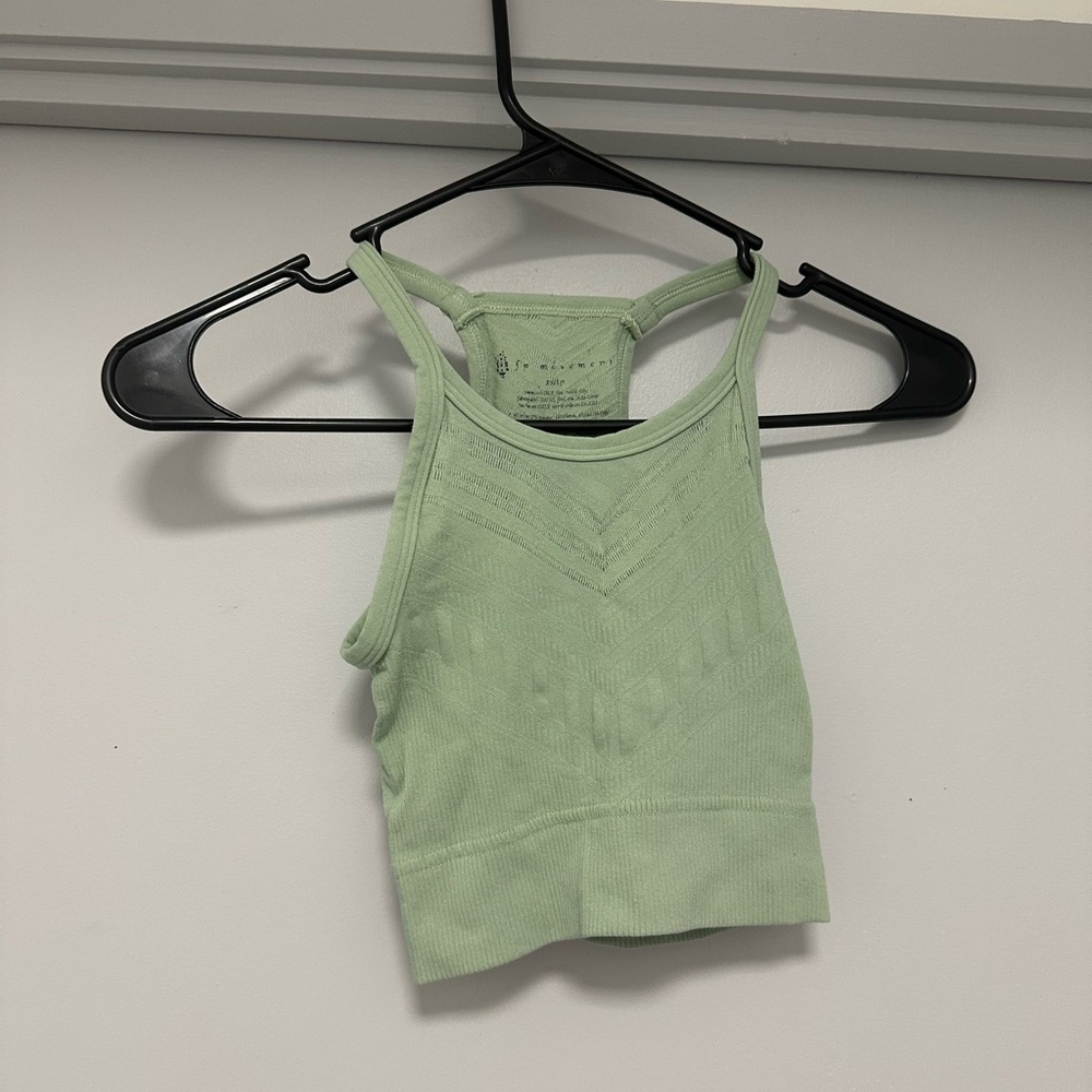 Free People Movement Seamless Light Green Crop Tank Top